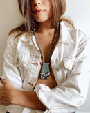 Noupelle  Nora Green Upcycled Leather Neck Piece