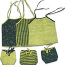 Ethically Made Unisex Classic green Jhabla set of 3