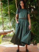 Vanaras Organic Cotton Orman Green Skirt