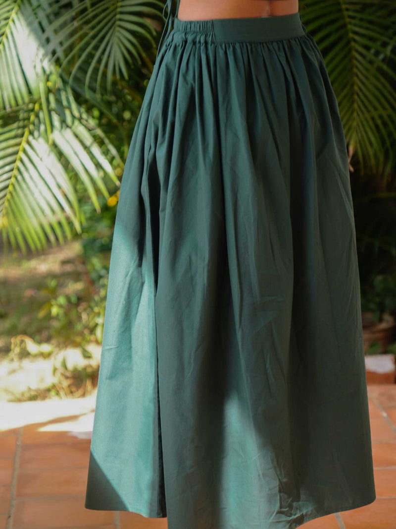 Vanaras Organic Cotton Orman Green Skirt