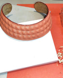 Noupelle  Pyramid Pink Upcycled Leather Neck Piece