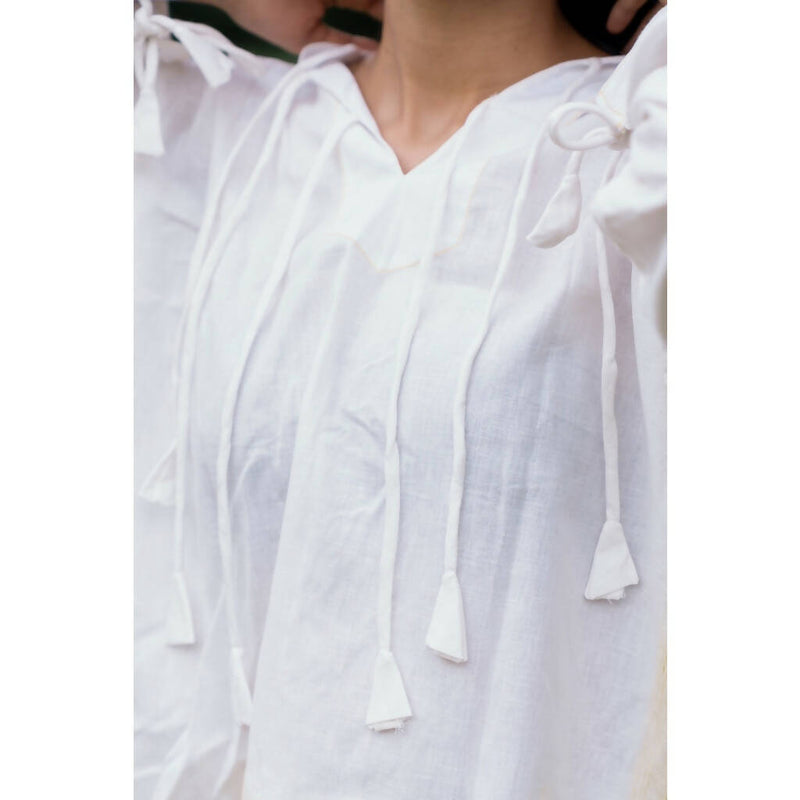 AC By Aratrika Chauhan 100% Organic Cotton Linen White Shirt