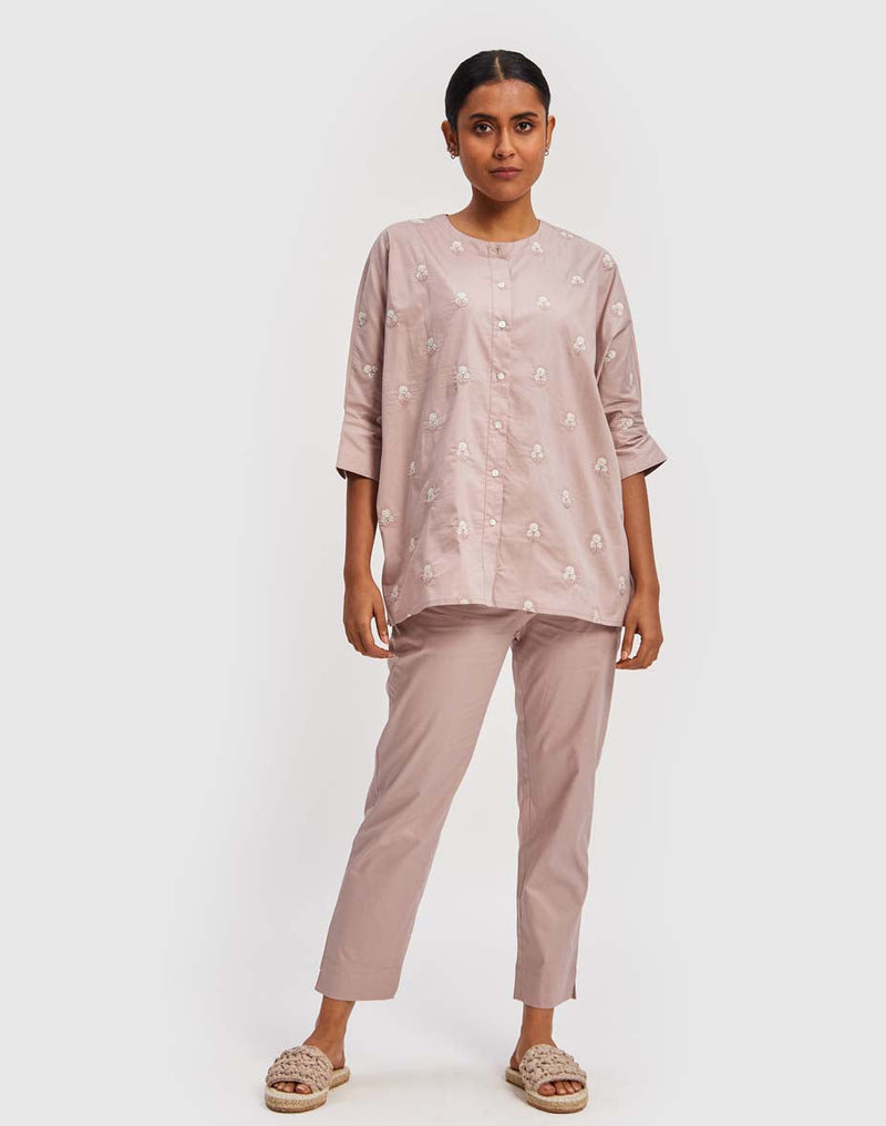 Reistor The Goes with Everything Poplin Pant in Pink