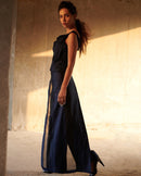 East 14  Bryant Flap Cotton Satin Flap Pants with Hand block Printing