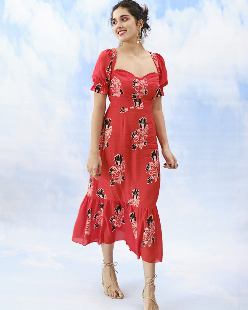 The Jodi Life  Geeta Muslin Silk Midi Dress