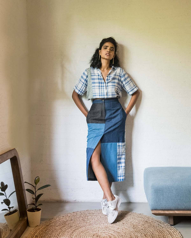 Doodlage  Loren Upcycled Patchwork Shirt