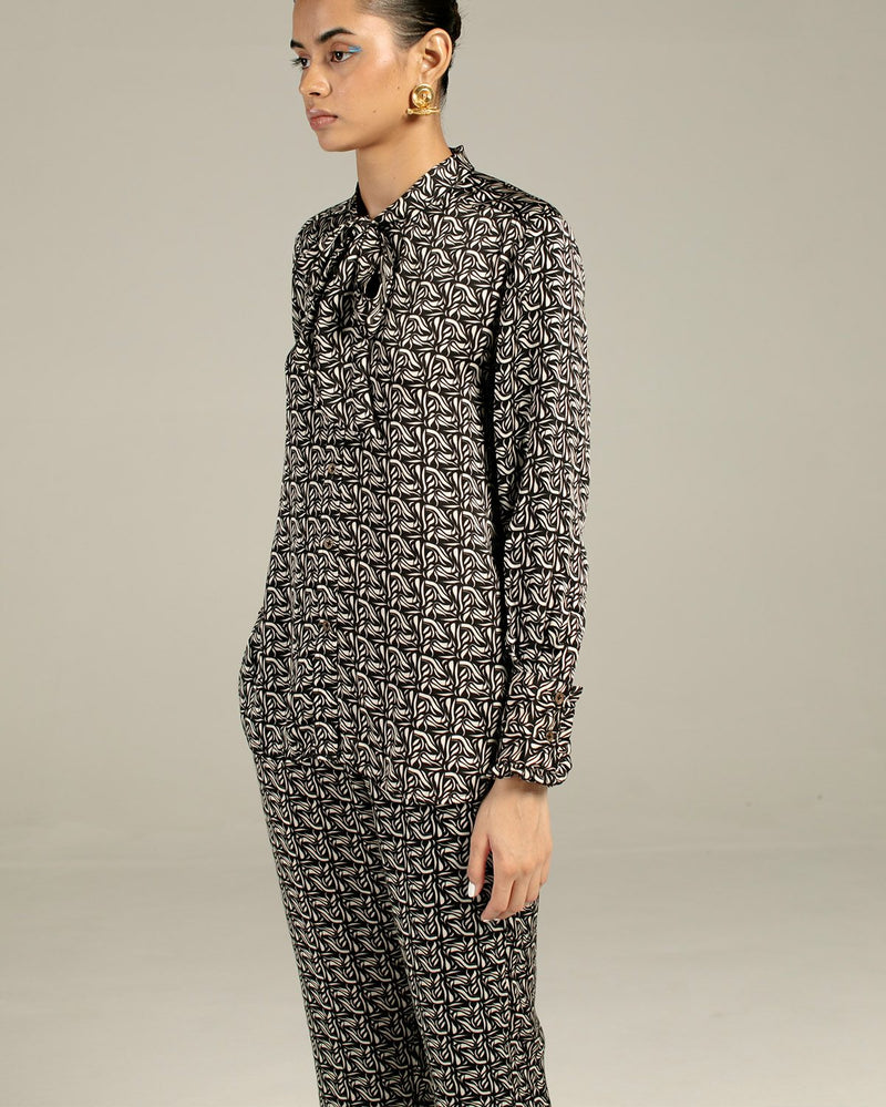 Studio Rigu  Azulik Knot Shirt and Trousers Co-ord in Vegan Silk