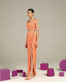 Studio Rigu  Ella Draped Skirt and Crop top Co-ord in Vegan Silk