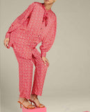 Studio Rigu  Hamilton Knot Shirt with Trousers Co-ord in Vegan Silk