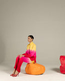 Studio Rigu  Leheriya Yellow Shirt and Trousers Co-ord in Vegan Silk