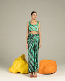 Studio Rigu  Jaipur Draped Skirt and Blouse in Vegan Silk