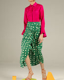 Studio Rigu  Jodhpur Pink Linen Shirt with Draped Cuff