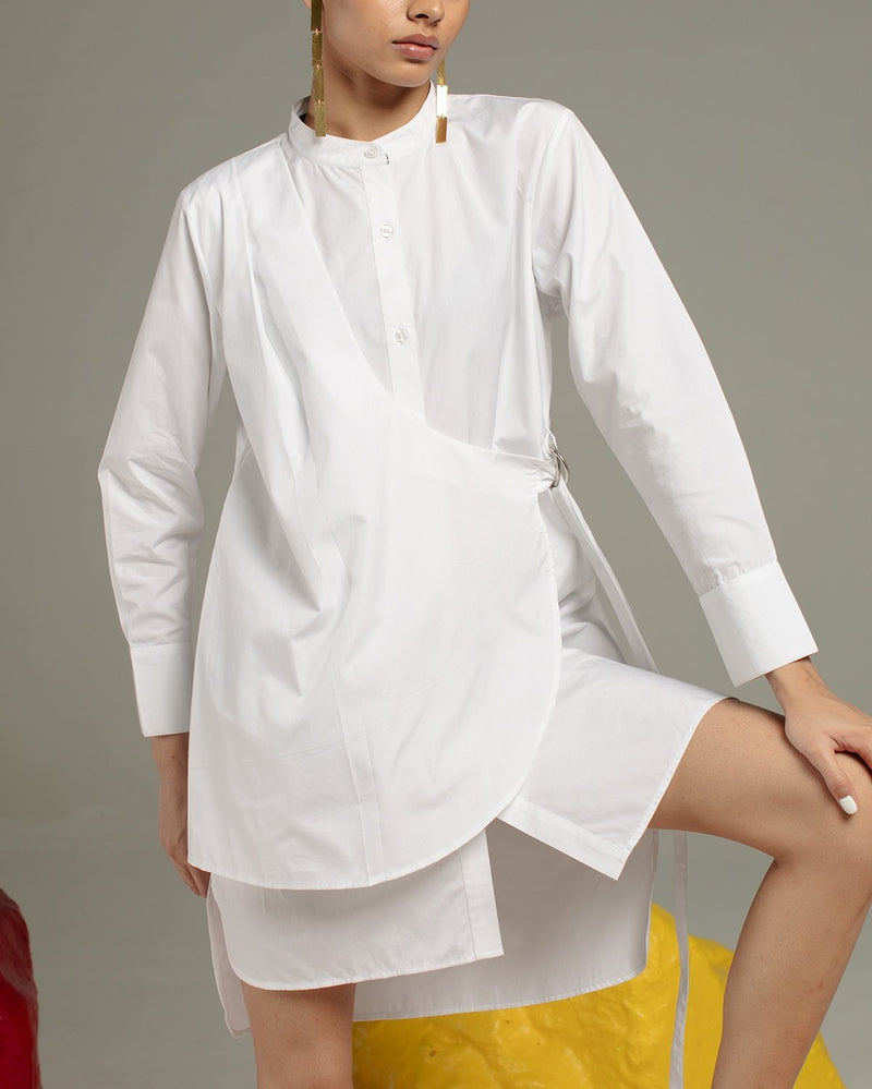 Studio Rigu  Serena White Poplin Shirt Dress