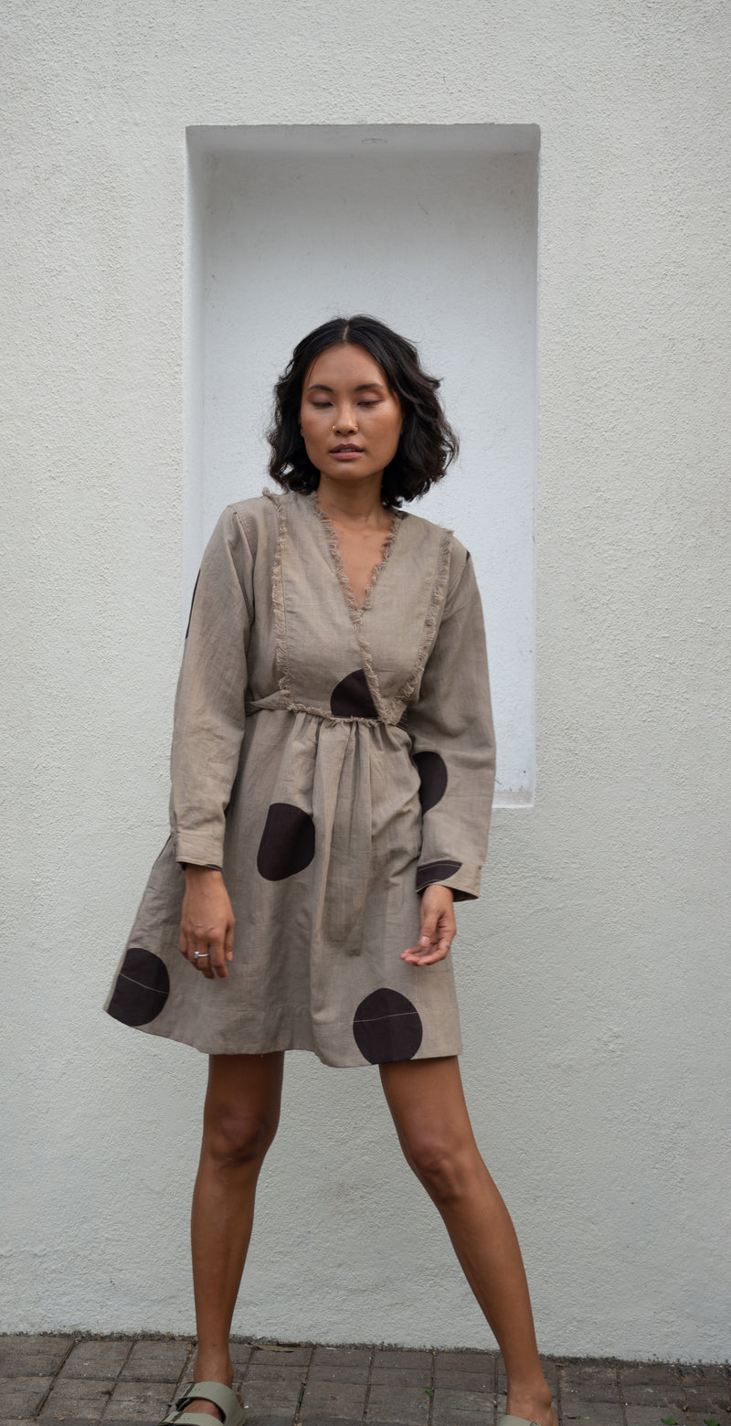 The Terra Tribe Handwoven Hemp & Organic Cotton Hawai Shift Dress- Printed