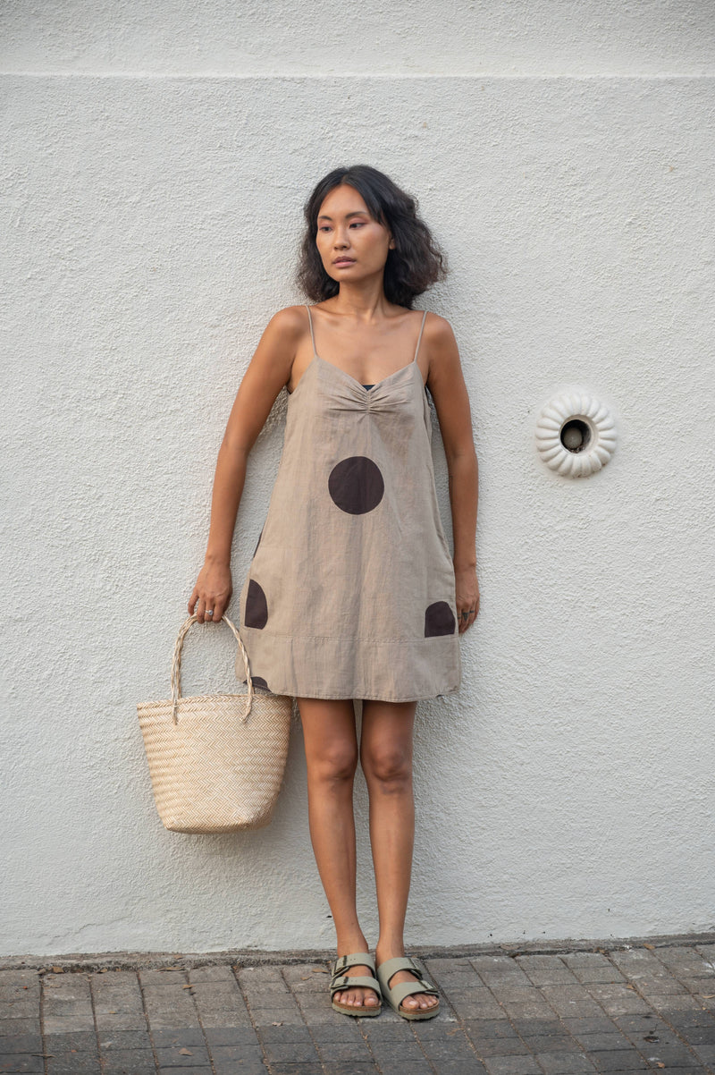 The Terra Tribe Handwoven Hemp & Organic Cotton California Slip Dress - Printed