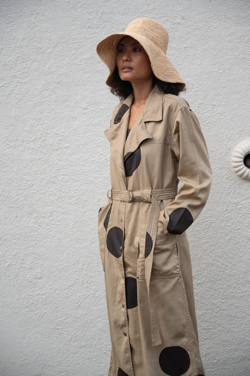 The Terra Tribe Tencel Twill Summer Trench Coat- Printed