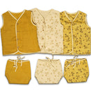 Ethically Made Unisex Classic Yellow Jhabla set of 3