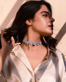 Noupelle  Sequa Blue Upcycled Leather Neck piece