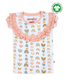 Organic Rose Tinted Ruffle Top