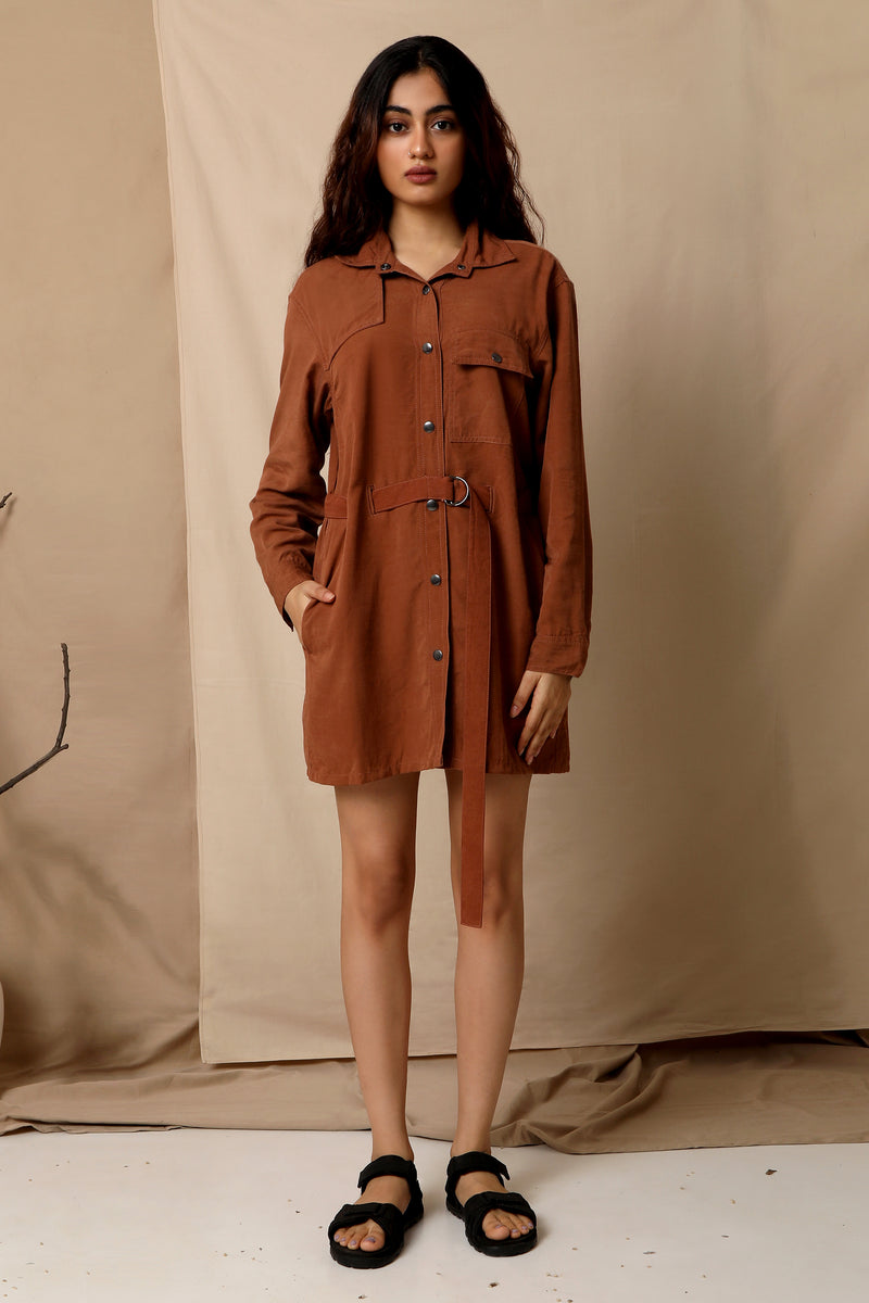 The Terra Tribe Tencel Twill New Yorker Shirt Dress