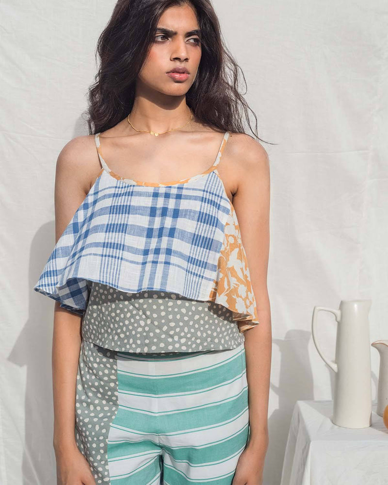 Doodlage  Rowan Panelled Upcycled Cotton Top