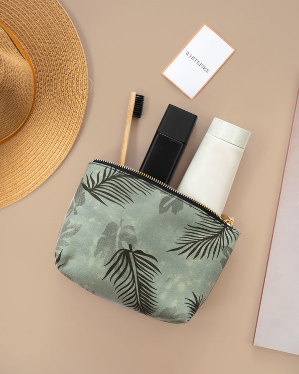 Whitefire Cotton Travel Pouch in Tropical Green