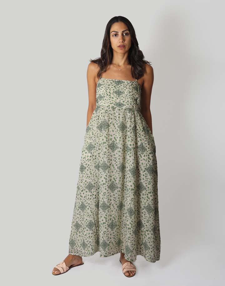 Reistor The Jade Ruched Crepe Maxi Dress