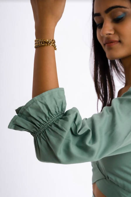 Creare's Soul Eyes TENCEL™ Ethically made Women's mid-waist tie crop top