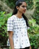 Handcrafted "High on life" Hemp and organic cotton top