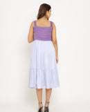 Upcycled Purple-Lilac Midi Dress