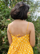 Vanaras Organic Cotton Alice Polka Dot Maxi Slip Dress