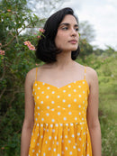 Vanaras Organic Cotton Alice Polka Dot Maxi Slip Dress