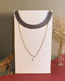 Noupelle  Venn Grey Upcycled Leather Neck Piece