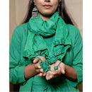 AC By Aratrika Chauhan 100% Organic Cotton Mulmul Green Skirt - Top - Jacket -Stole Set