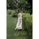 AC By Aratrika Chauhan 100% Organic Handloom Cotton Silver Cream Skirt- Top - Jacket