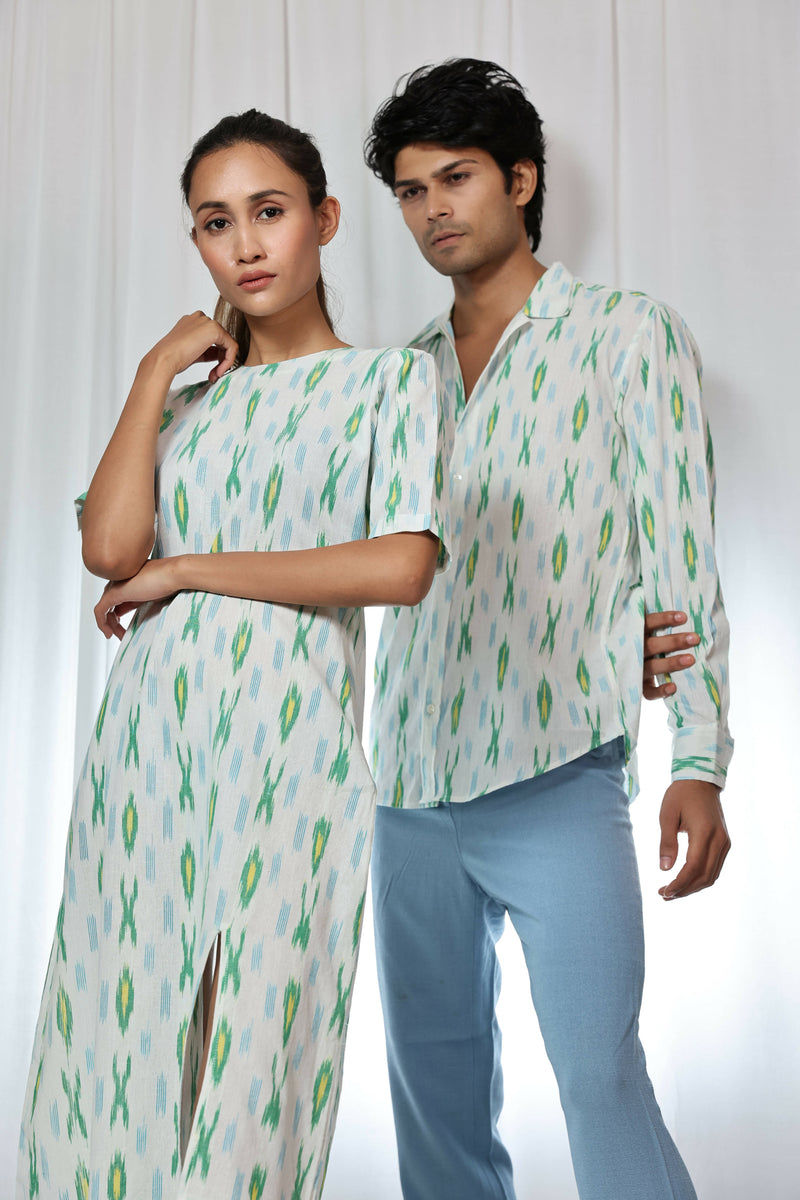 Earth Republic 100% Cotton Ikat Kasha Handloom Shirt
