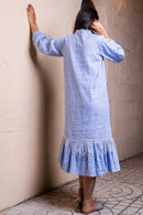 Freesia A- Line Dress with Mandarin Collar