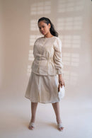 Dawning Peplum Blouse & Flared Skirt Set