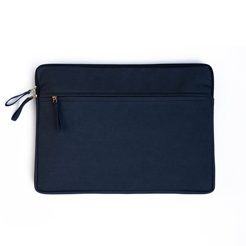 Whitefire Vegan Leather Arlo Laptop Sleeve in 15" in Midnight Blue