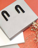 Noupelle  Arch Black Upcycled Leather Earring