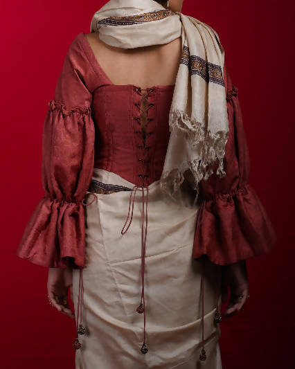 Handcrafted Jasper Frilled sleeve corset