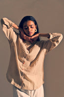 Handcrafted Moonstone Pin tucks shirt