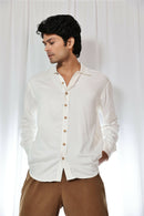 Earth Republic 100% Sustainable Sugarcane Fabric White Cellar Handcrafted Shirt