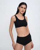 Nude & Not  3-pack Organic Cotton Boyshorts in Black