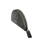 VEGAN COCONUT LEATHER HALF MOON POUCH - GREY