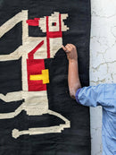 The Mango Tree Organic Cotton Handwoven Black Horse Dhurrie