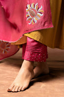 Taraasi Women's Pink Cotton Silk Sequin Work Pant