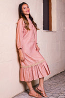 Freesia A- Line Dress with Mandarin Collar