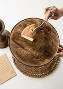 Hohmgrain Home Décor Dark Brown Seasoned Mango wood Handcrafted Detachable Cake Stand
