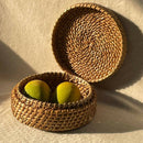 Saanjh Natural Weave Cane Roti Fruit Basket Box